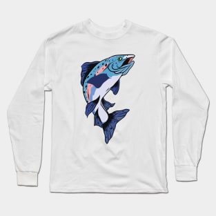 Fishing Trout Illustration Long Sleeve T-Shirt